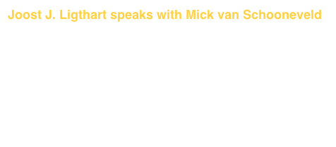 Joost J. Ligthart speaks with Mick van Schooneveld

     “...are you never afraid that Marianne’s Meta-paintings are somehow 
               overshadowed by what you say about them?”


          “... if there is truth to be told, even when it may seem like bragging,
                I will not hesitate to tell this truth.”
